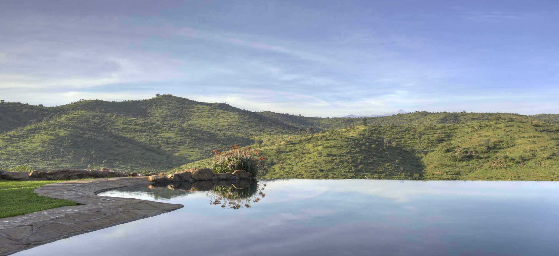 The Borana Lodge Pool With Mt Kenya In The Distance